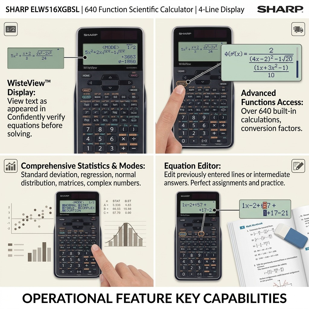 Sharp EL-W516XGBSL – WriteView Scientific Calculator