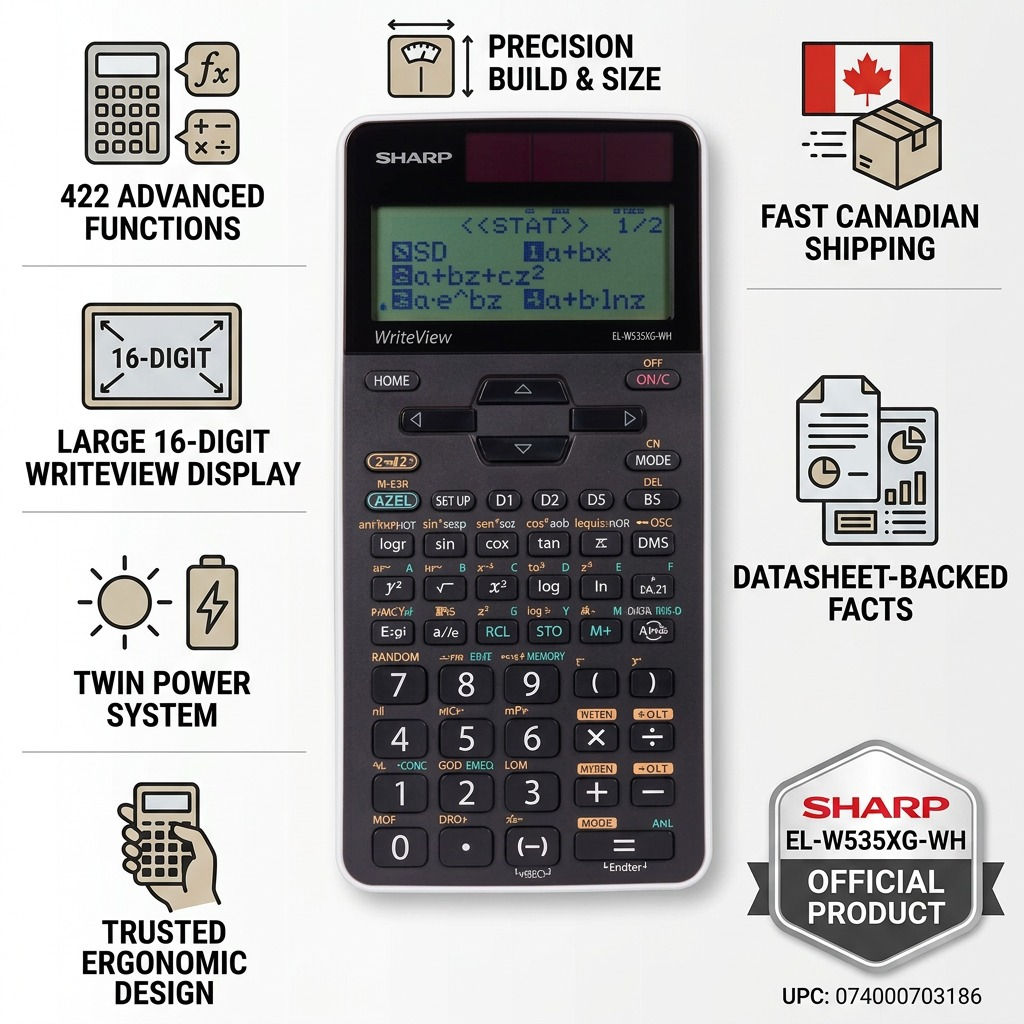 Sharp EL-W535XG-WH – WriteView Scientific Calculator