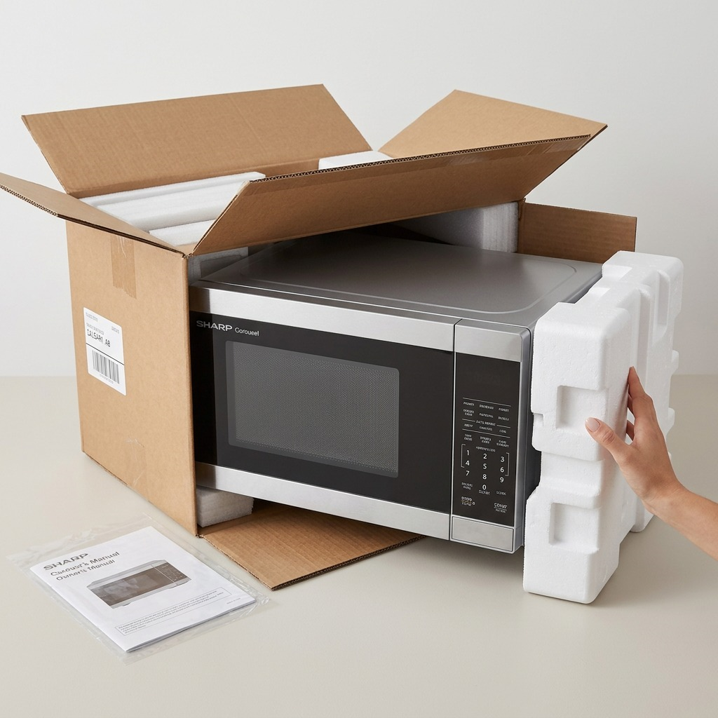 Sharp SMC1162KSC Carousel Countertop Microwave Oven - 1.1 cu. ft. 900W Stainless Steel