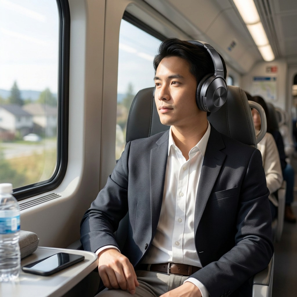 Sharp HP-60 Over - Ear Wireless Headphones with Active Noise Cancellation & 20-Hour Battery Life
