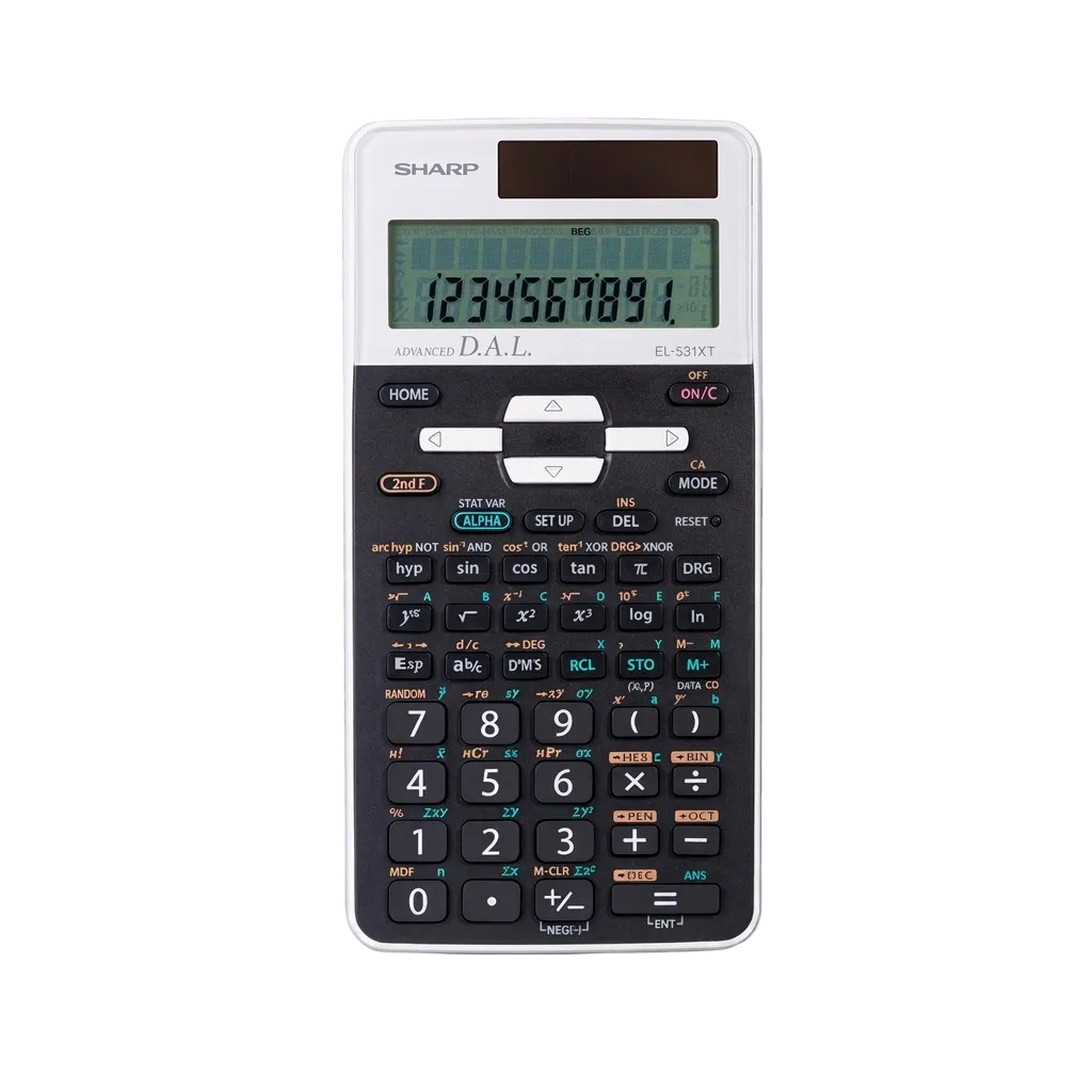 Sharp EL-531XTWH Scientific Calculator - 273 Functions, 10-Digit 2-Line LCD