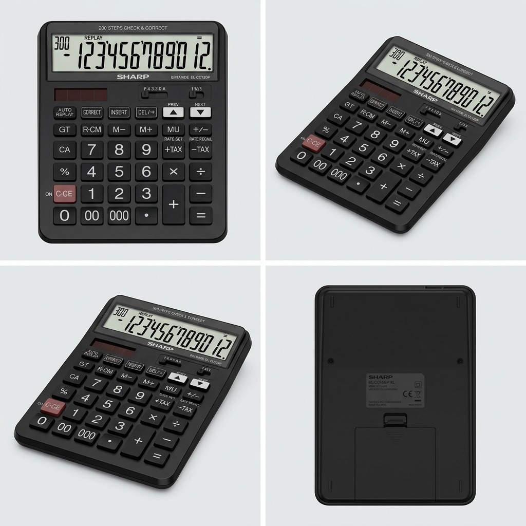 Sharp EL-CC12GP XL 12-Digit Check & Correct Desktop Calculator