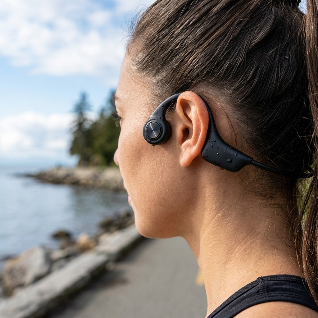 Sharp HP-BC55 Bone Conduction Wearable Audio - IP66 Waterproof, 2GB Memory, Bluetooth 5.0