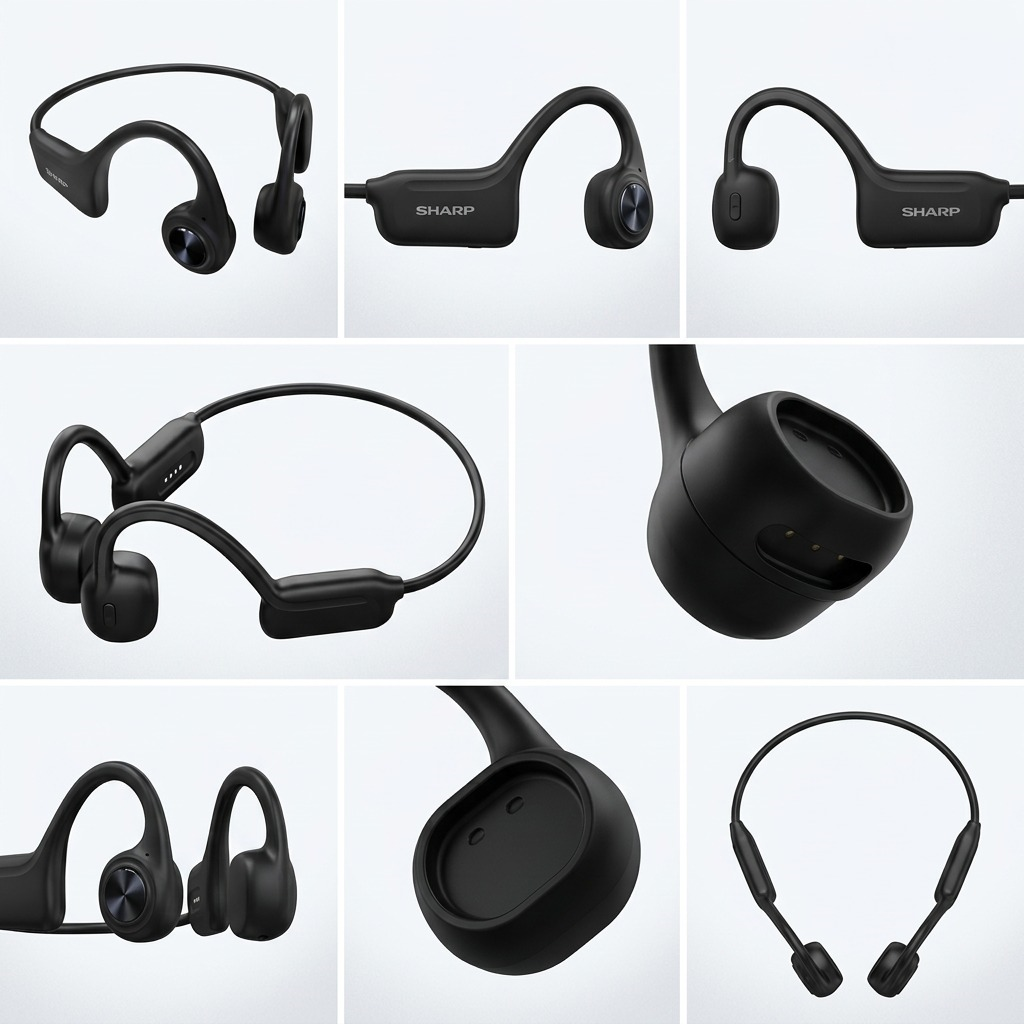 Sharp HP-BC55 Bone Conduction Wearable Audio - IP66 Waterproof, 2GB Memory, Bluetooth 5.0