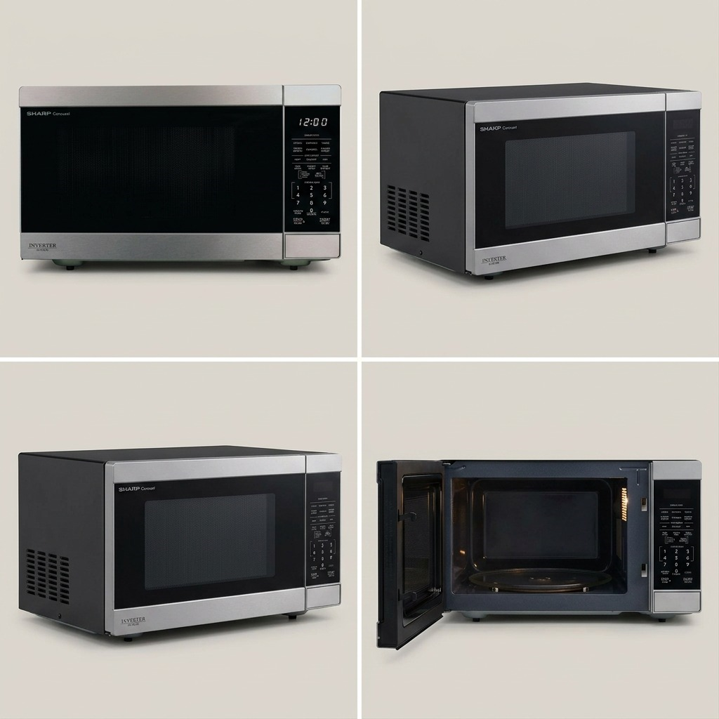 Sharp SMC1664KSC Carousel Countertop Microwave Oven - 1.6 cu. ft. 1100W Stainless Steel