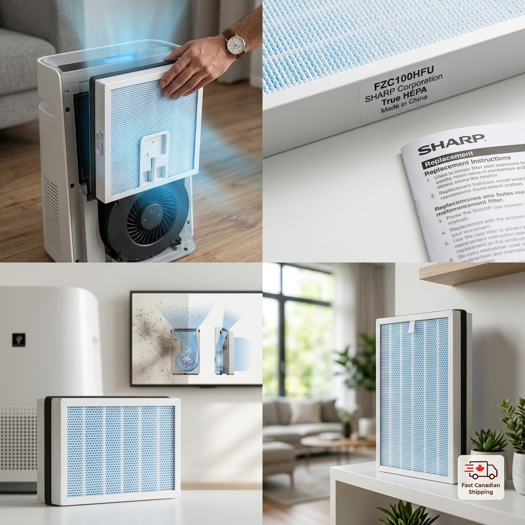 Sharp FZC100HFU True HEPA Replacement Air Purifier Filter - 99.97% Efficiency at 0.3 Microns