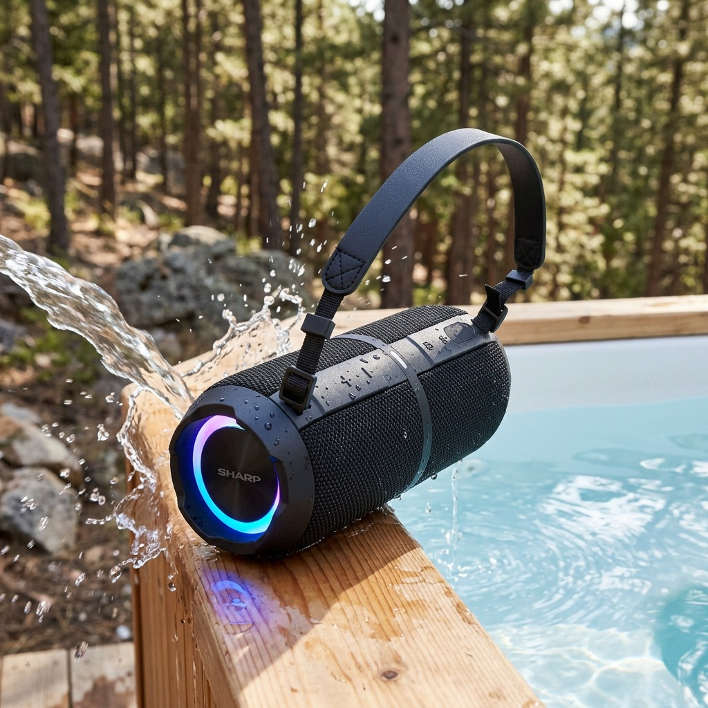 Sharp GX-BT390 Crystal Clear 60W Rugged Waterproof Bluetooth Speaker - Black
