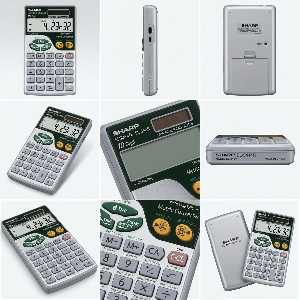 Sharp EL-344R Dual - Power Handheld Calculator - 44 Metric Conversion Functions