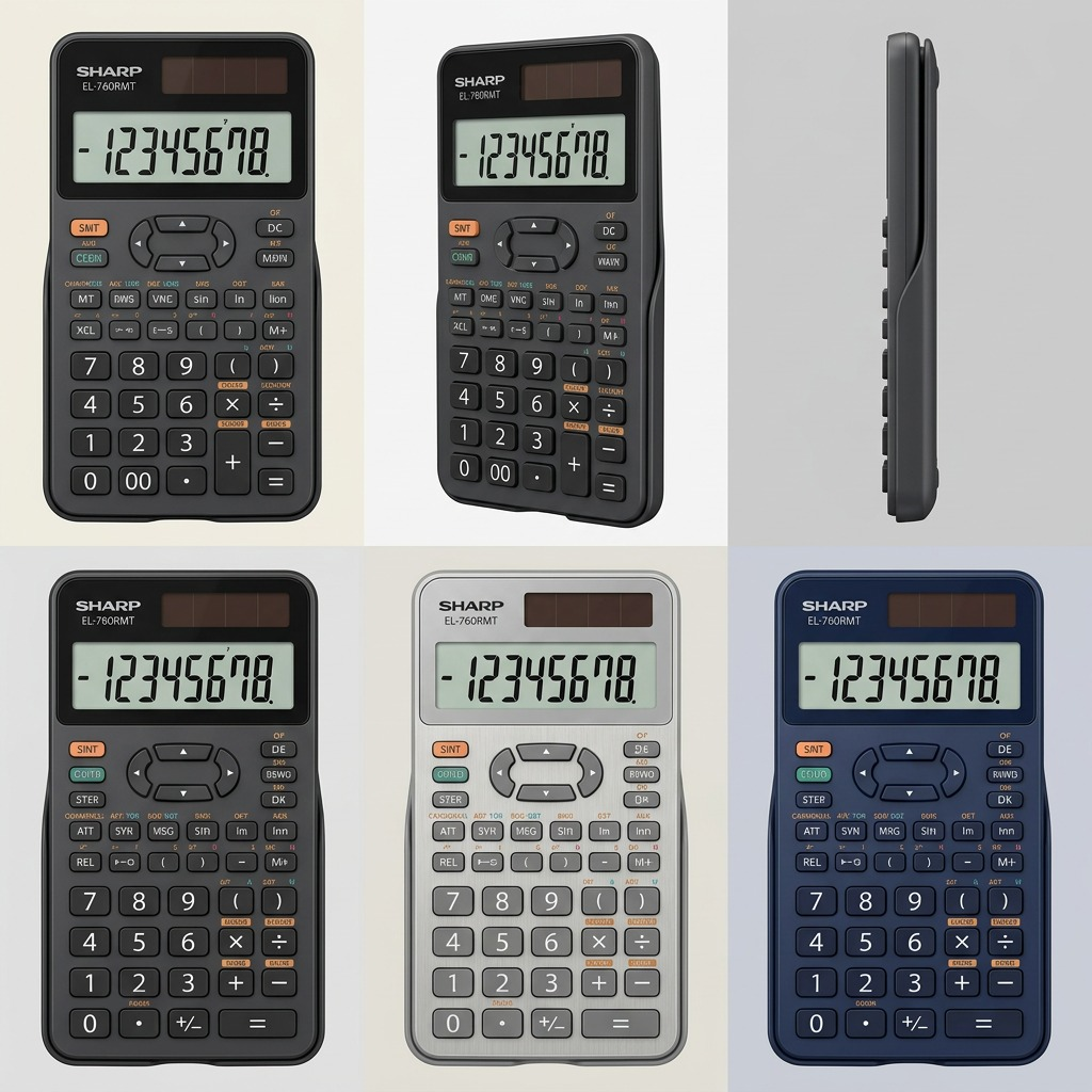 Sharp EL-760RMT Twin Power XL 8-Digit Professional Desktop Calculator - Battery & Solar Powered