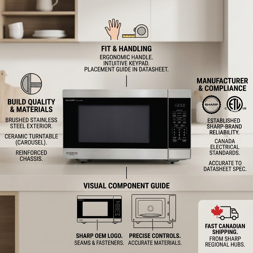 Sharp SMC2264KSC Carousel XL Countertop Microwave Oven - 2.2 cu. ft. 1200W