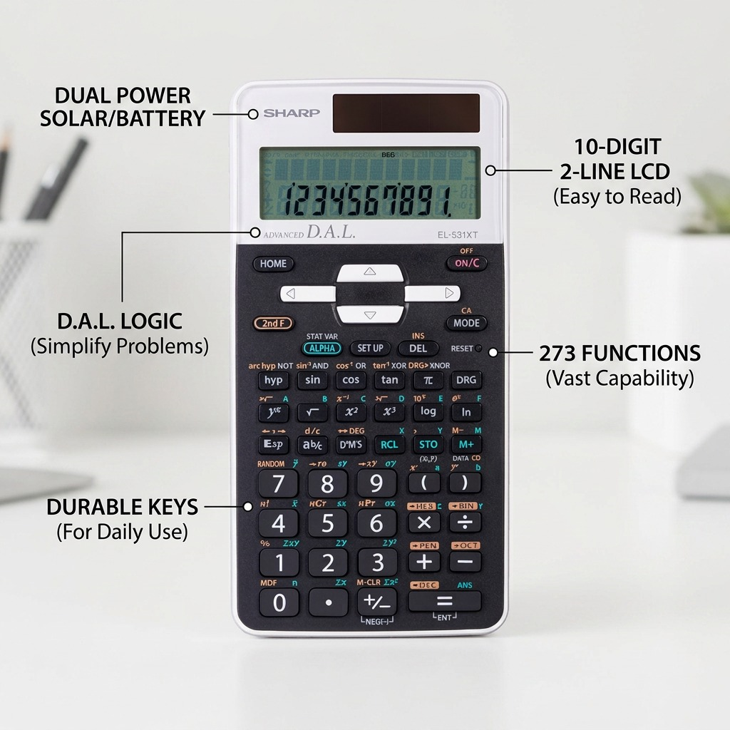 Sharp EL-531XTWH – Scientific Calculator