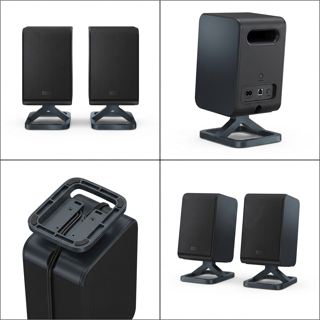 Sharp HT-SPR52021-BK 2.0.2 Wireless Rear Surround Speakers - 200W Peak Power