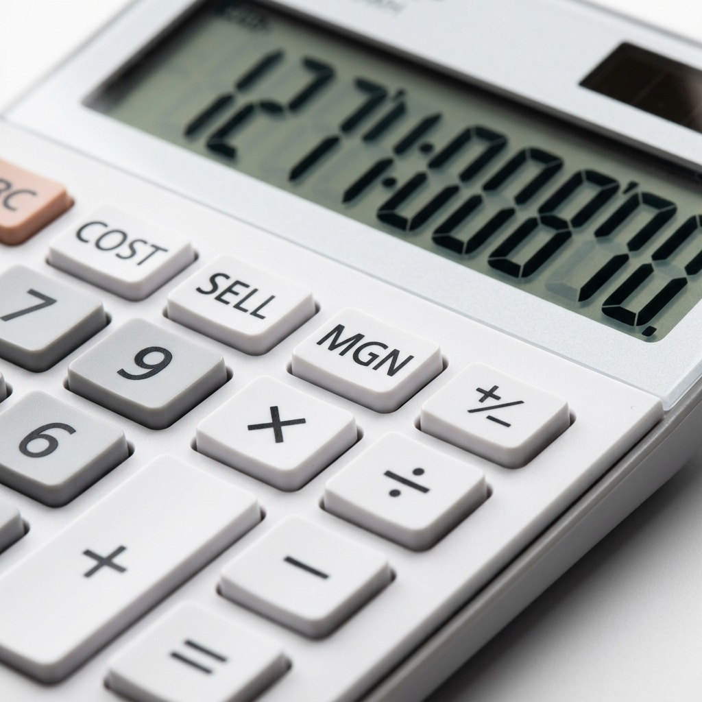 Sharp EL-VM73WH 12-Digit Flat Keytop Desktop Calculator with Cost/Sell/Margin Functions