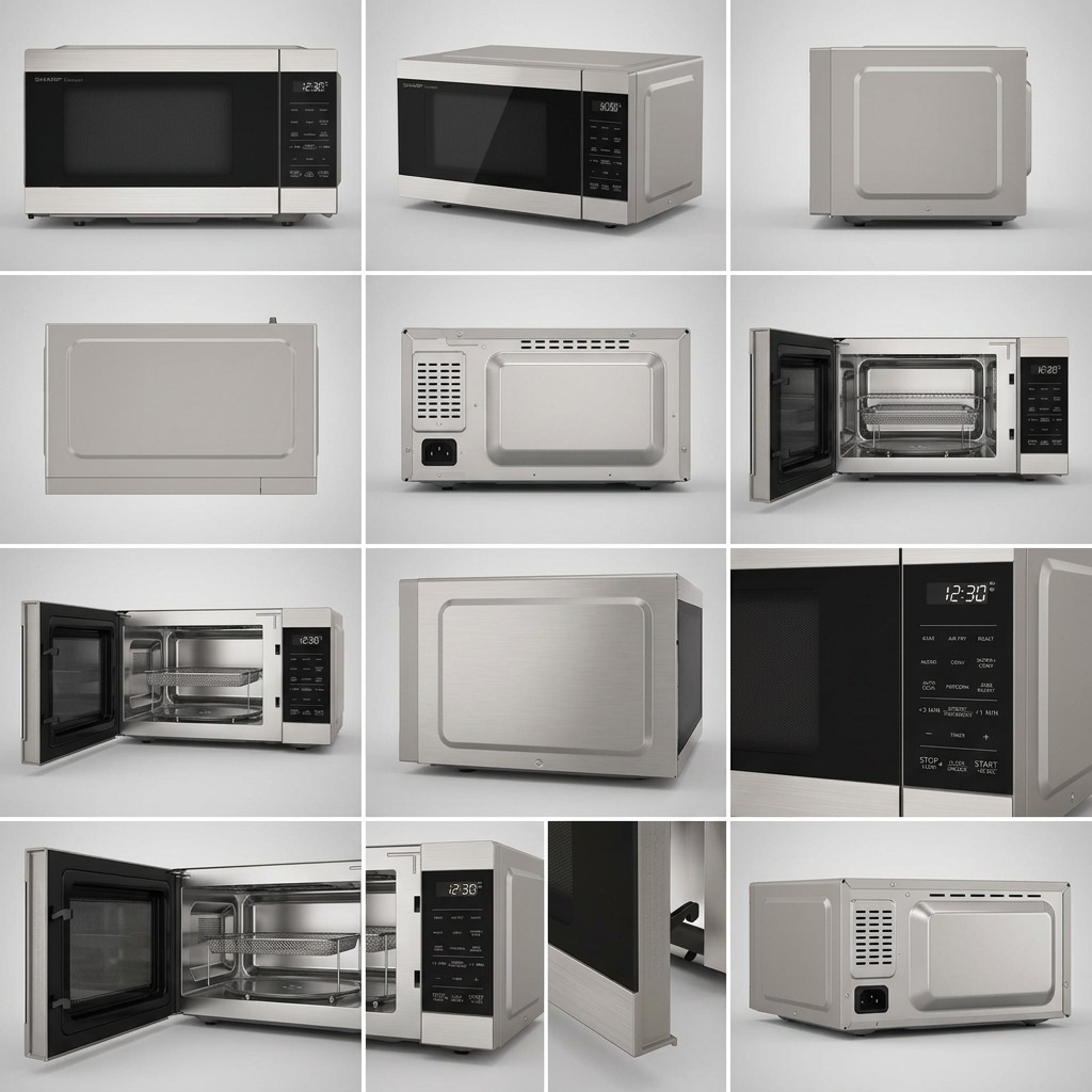 Sharp SMC0985KSC 3-in-1 Convection Microwave Oven Air Fryer - 0.9 cu. ft. 900W Stainless Steel