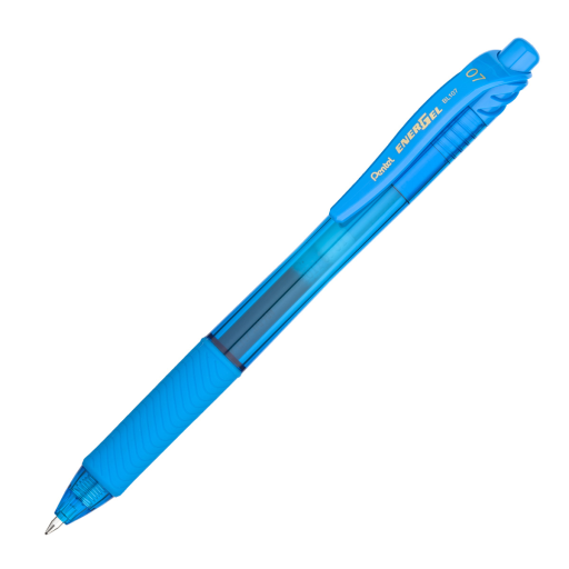 EnerGel-X Retractable Gel Roller, (0.7mm) Metal Tip, Sky Blue Ink