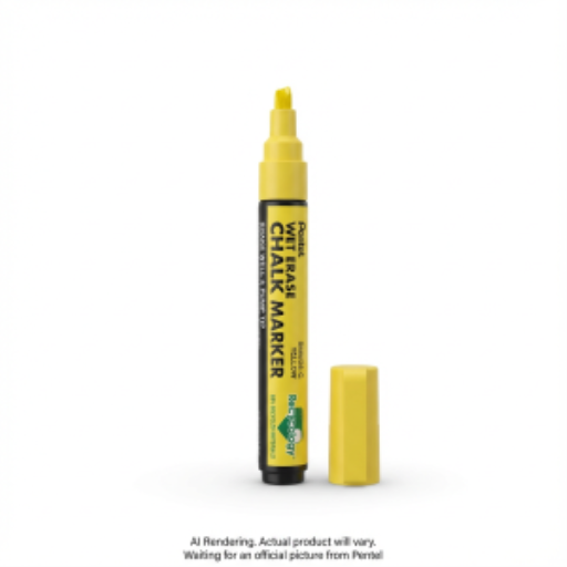 Pentel Arts Wet Erase Chalk Marker, Small Chisel Tip, Yellow Ink