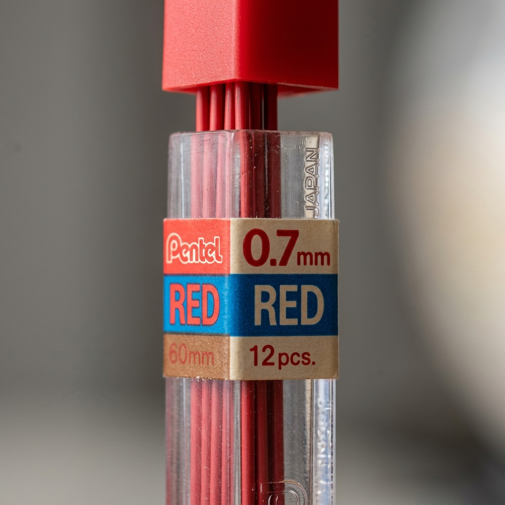 Refill Lead Red (0.7mm) Medium, 12 Leads per Tube