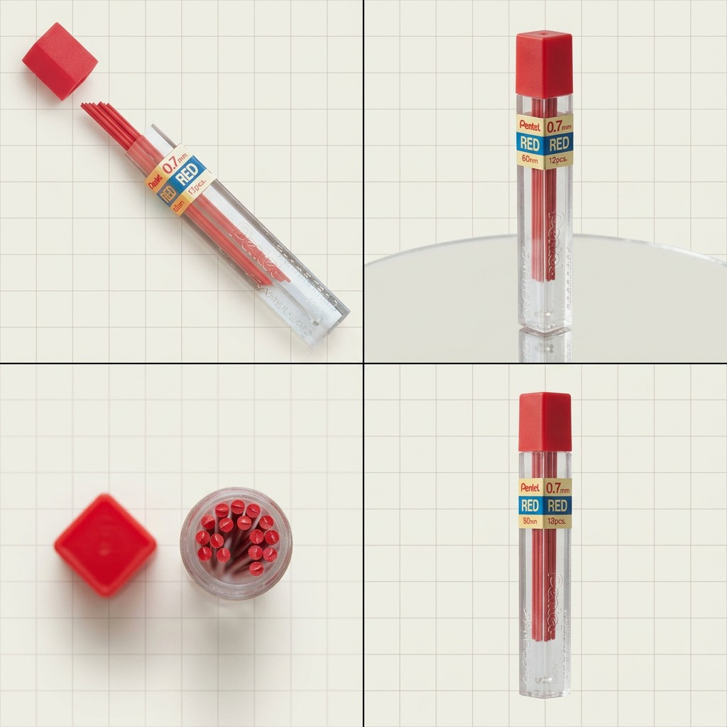 Refill Lead Red (0.7mm) Medium, 12 Leads per Tube