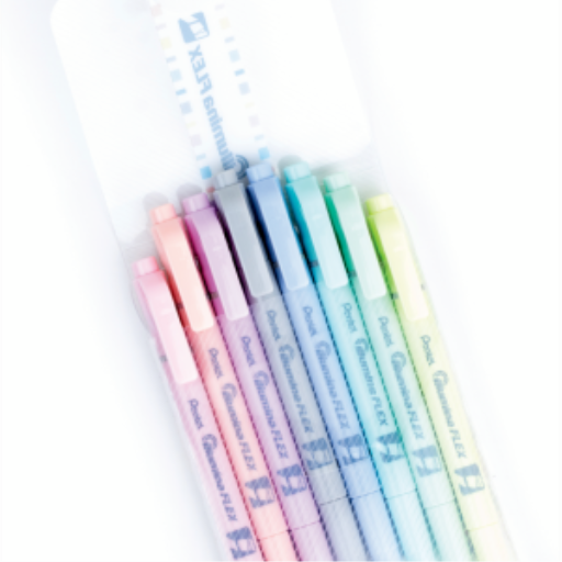 Illumina Flex Liquid Highlighter, Dual Tip - Chisel and Bullet, Pastel Colours 8PC Assorted Pack