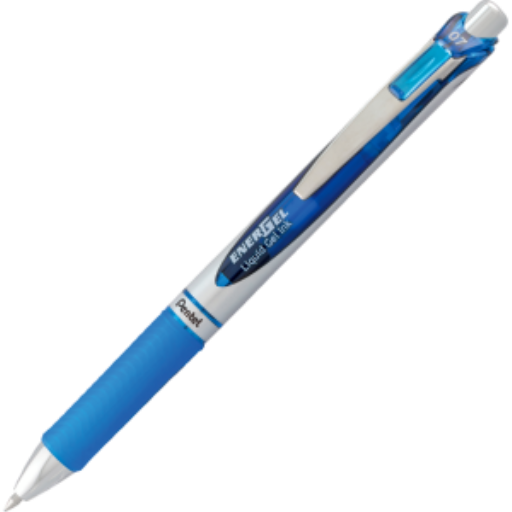 EnerGel Retractable Gel Roller, (0.7mm) Metal Tip, Blue Ink