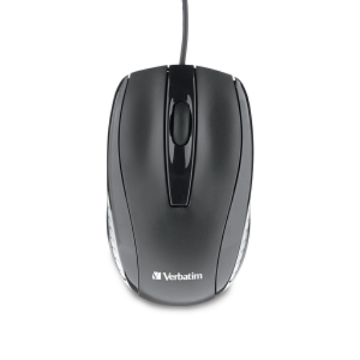Verbatim Corded Optical Mouse – Black (70733)