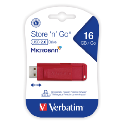 Verbatim 16GB Store 'n' Go USB Flash Drive – Red (96317)