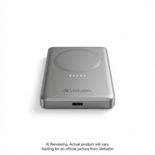 Batterie externe magnétique sans fil Verbatim Charge 'n' Go 5 000 mAh – gris (32244)