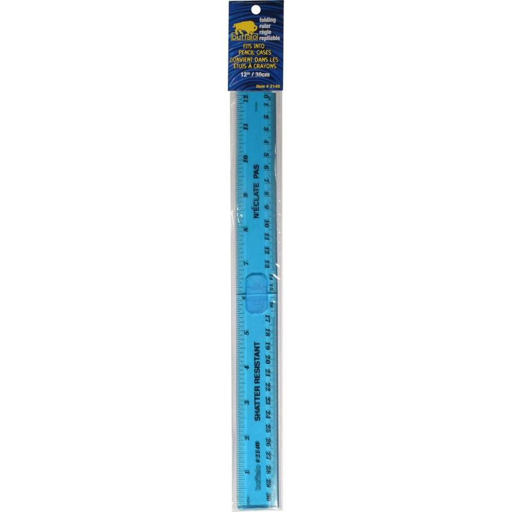 Buffalo Folding Ruler 30cm with Integrated Protractor