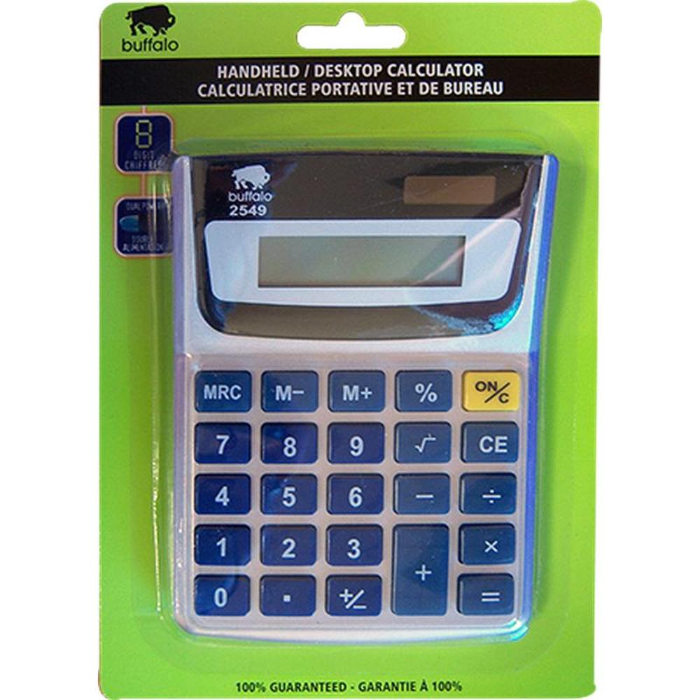 Buffalo Dual-Power Desktop Calculator 8-Digit
