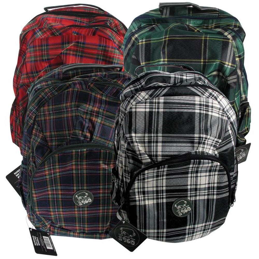 Buffalo Waterproof Plaid Backpack with Padded Straps