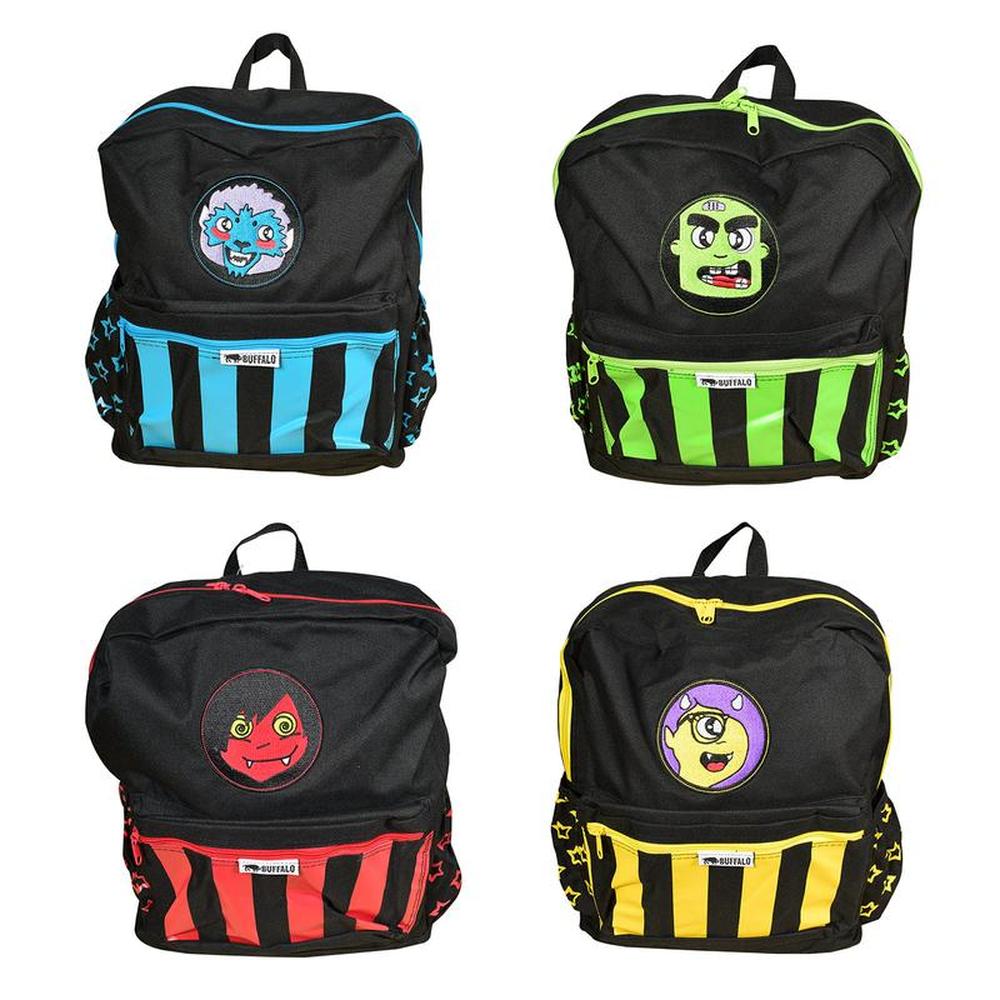 Buffalo Monster-Print Backpack with Padded Straps