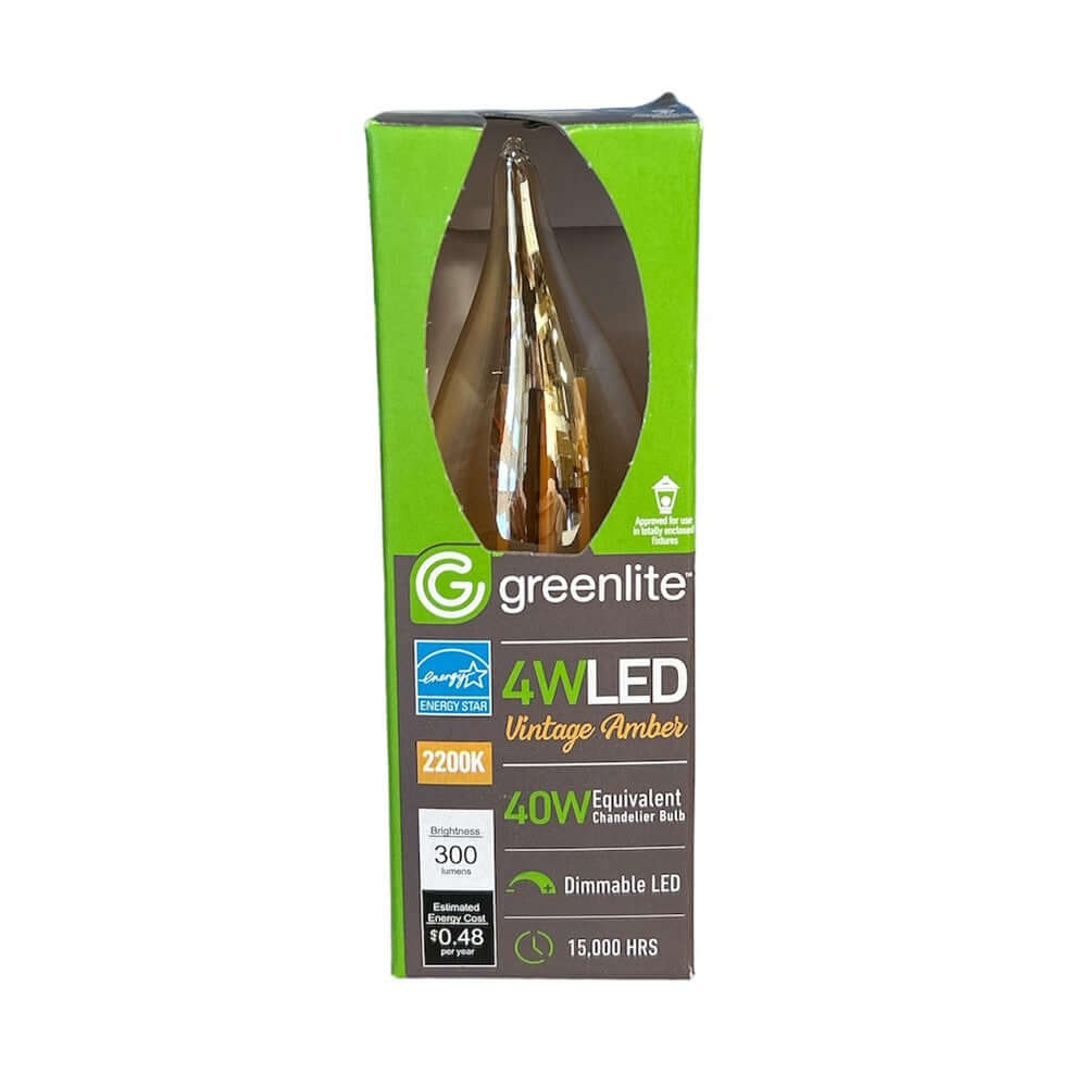 Ampoule DEL B10 4W graduelle 2200K flame Vintage Ambre à filament