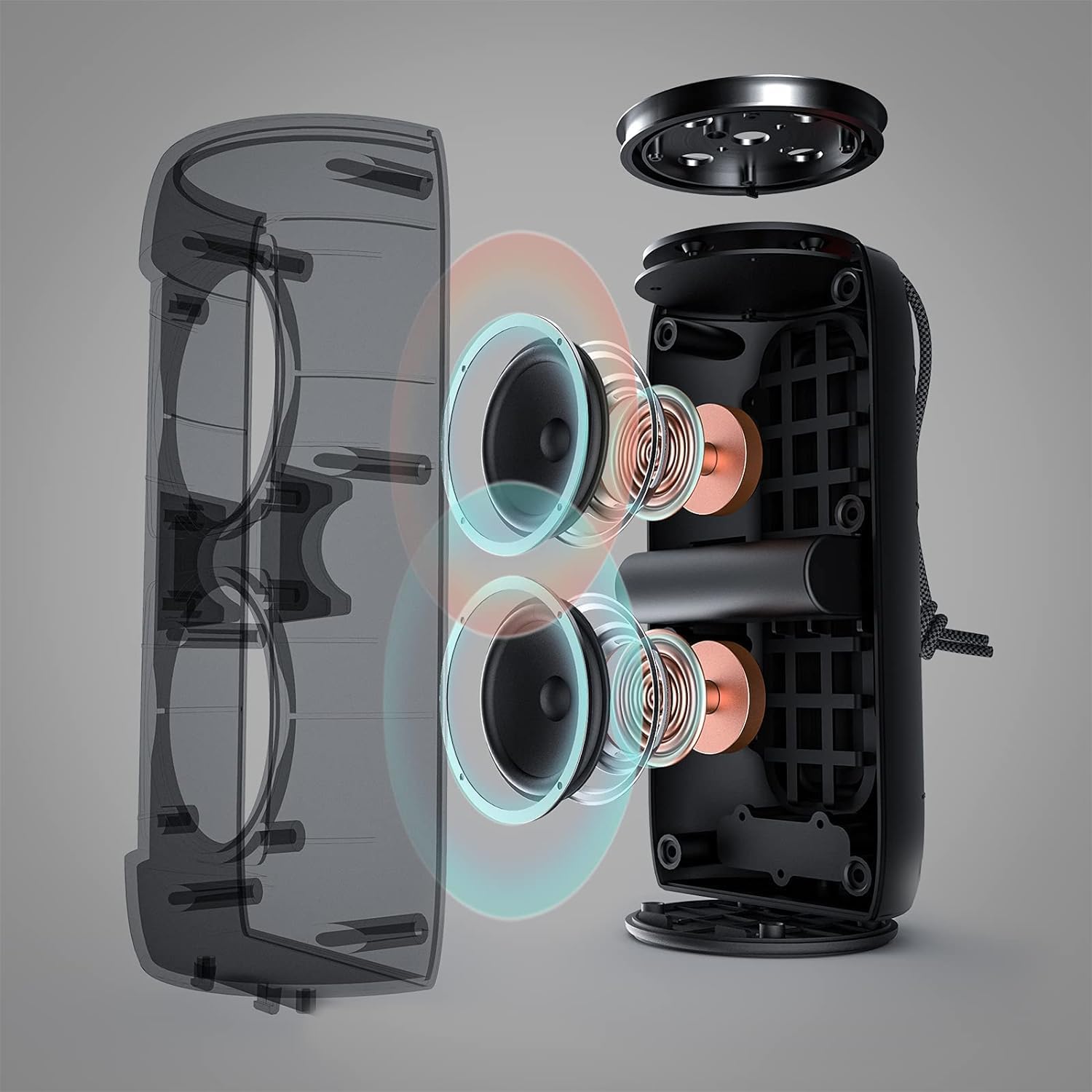 Monster S310 Haut-parleur Bluetooth portable, véritable appariement stéréo sans fil de 30W - Noir
