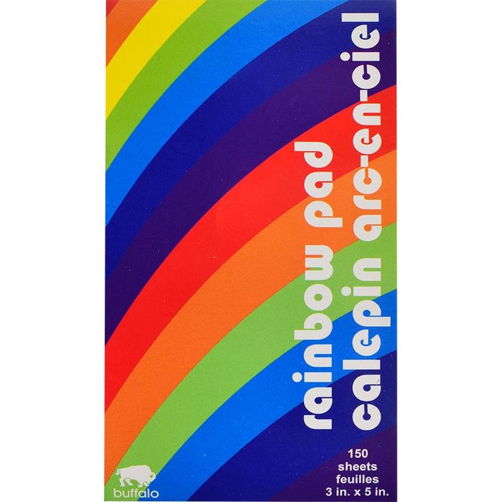 Buffalo Rainbow Ruled Notepad 7.5x12.5cm - 150 Sheets Assorted Colors