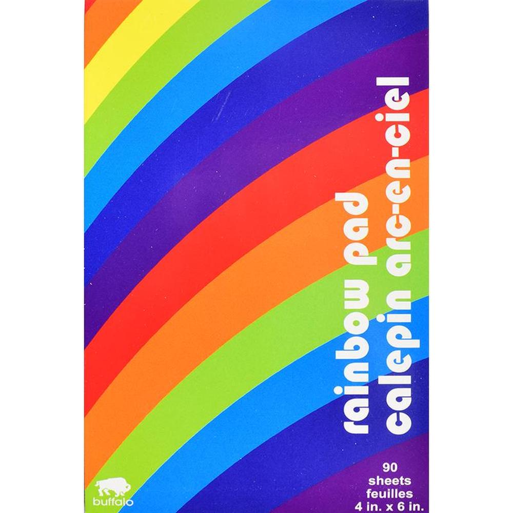 Buffalo Rainbow Ruled Notepad 10x15cm - 90 Sheets Assorted Colors