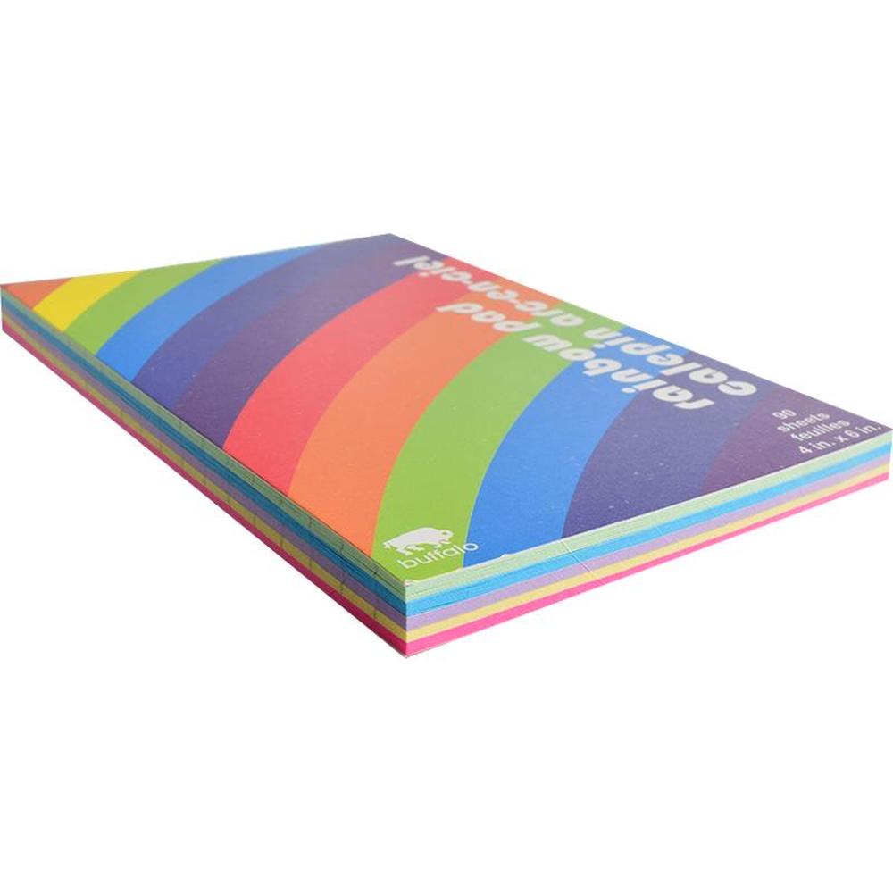 Buffalo Rainbow Ruled Notepad 10x15cm - 90 Sheets Assorted Colors