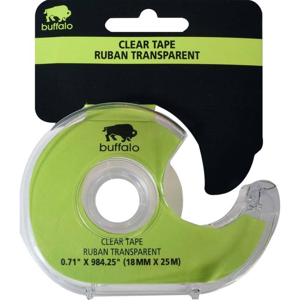 Buffalo Transparent Tape with Dispenser 18mm x 25m