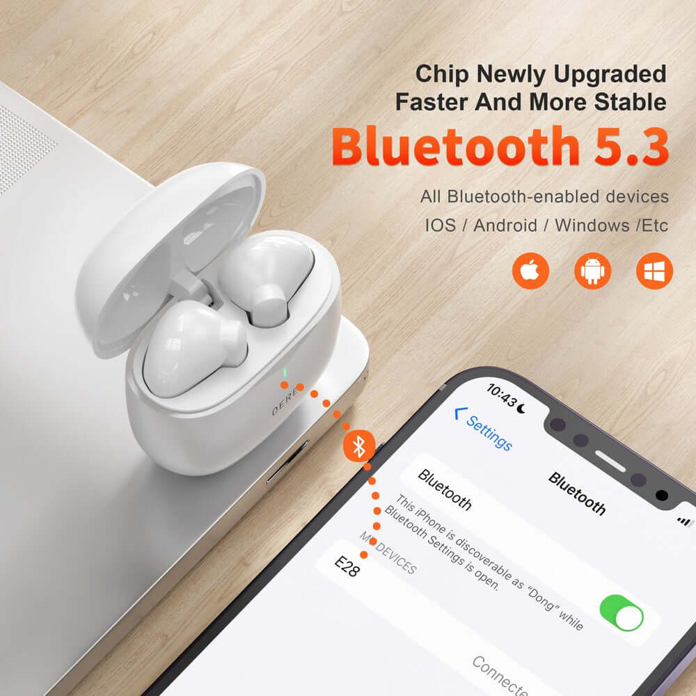 Écouteurs intra-auriculaires sans fil Bluetooth étanches IPX5 avec charge USB-C