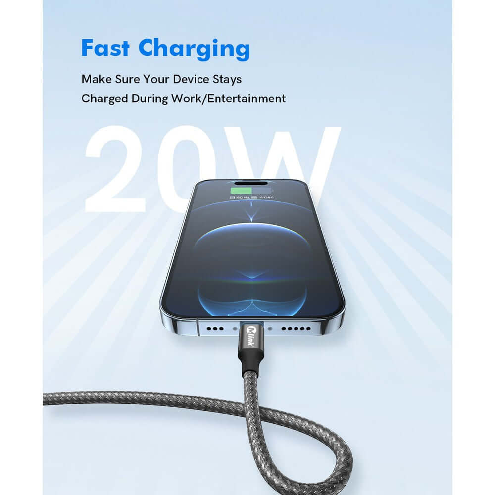 Câble de Charge Rapide Lightning vers USB Mlink 20W – Pour iPhone et iPad