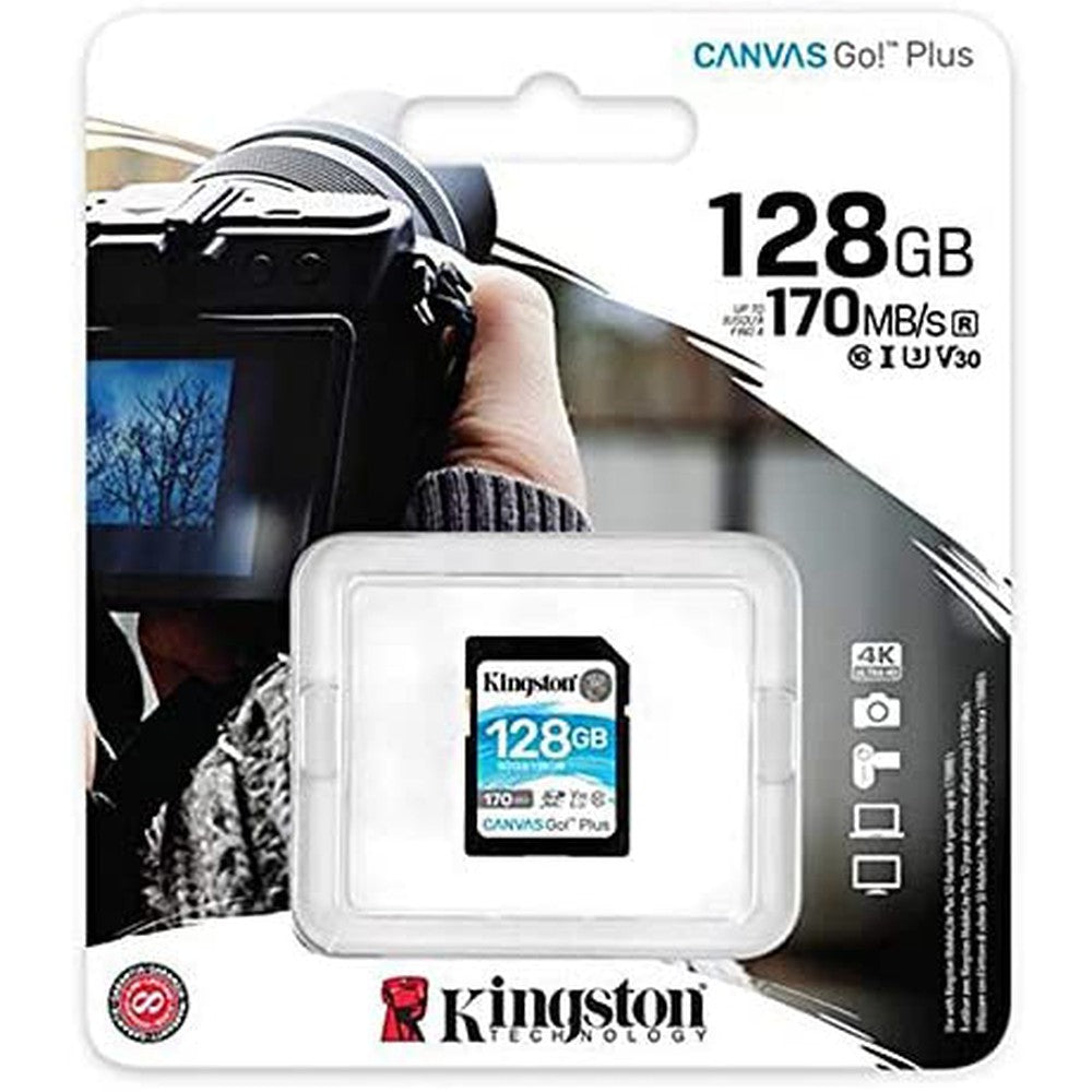 Carte mémoire Kingston SD Plus Canvas Go U3 V30 128Go