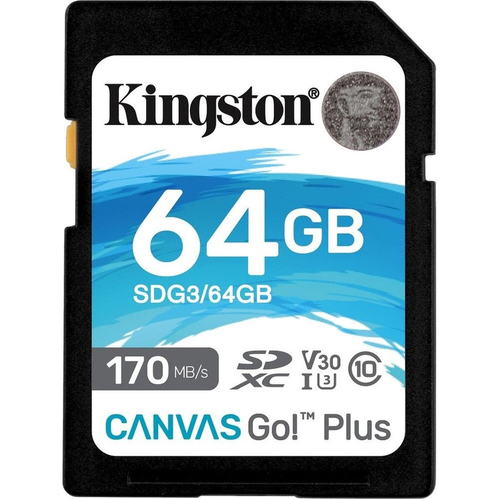 Carte mémoire Kingston SD Plus Canvas Go U3 V30 64Go