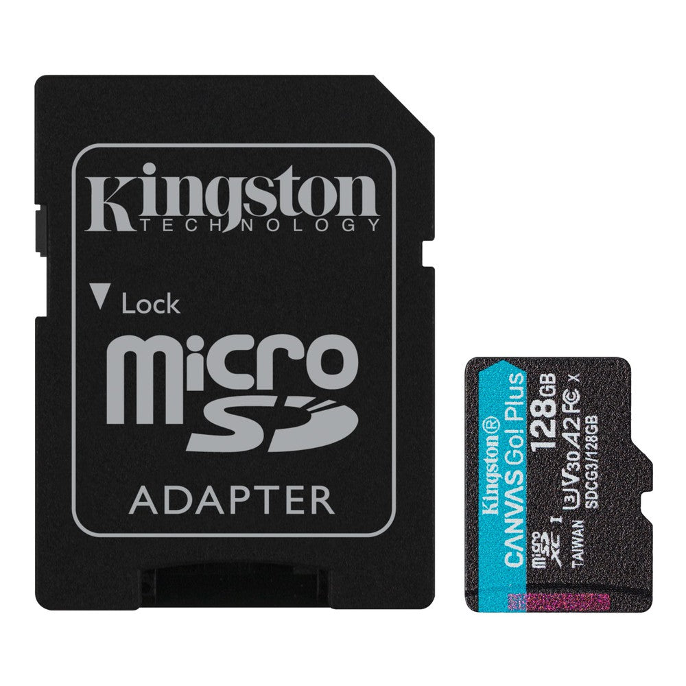 Carte mémoire Kingston microSDXC Canvas Go! Plus U3 V30 128Go