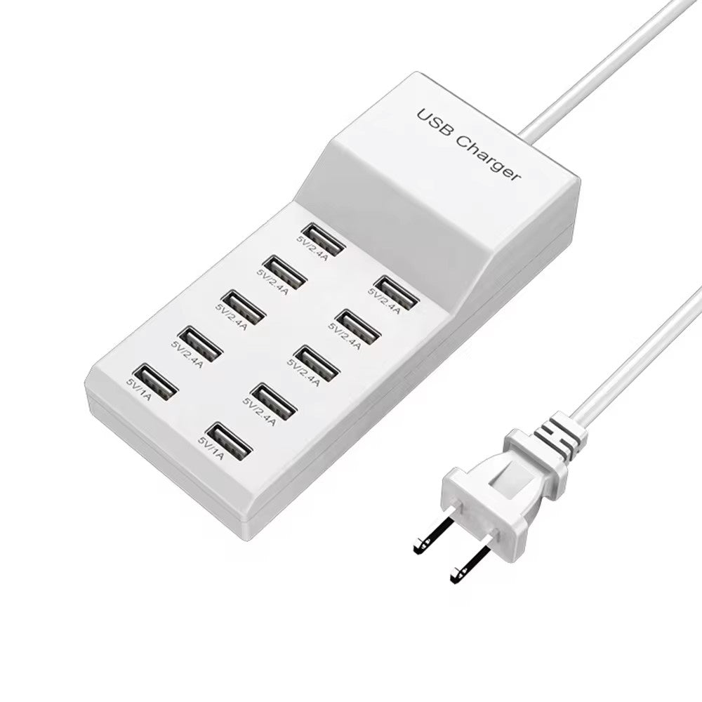 Chargeur USB intelligent 50W 10 prises 5V 2.4A/1A