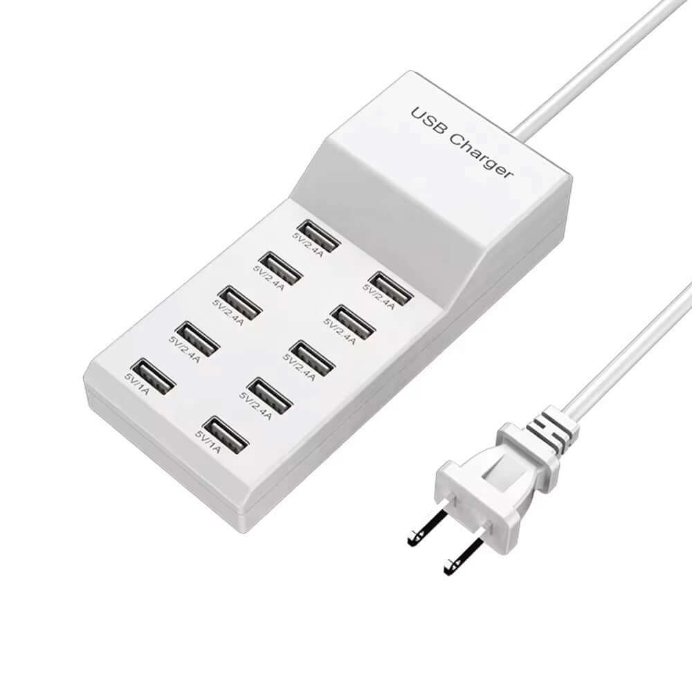 Chargeur USB intelligent 50W 10 prises 5V 2.4A/1A