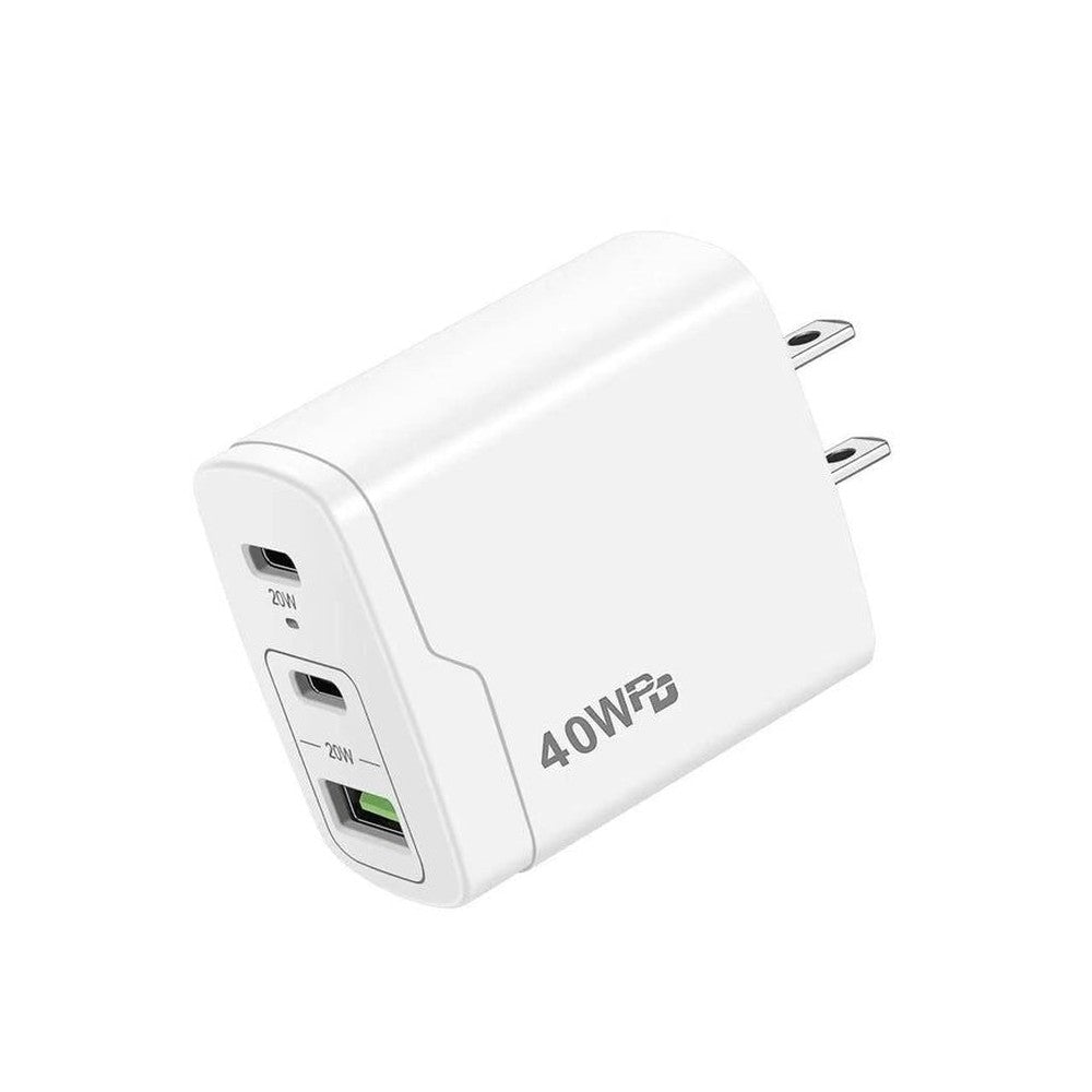 Chargeur USB mural LAX 3 ports USB-PD 40W - Blanc