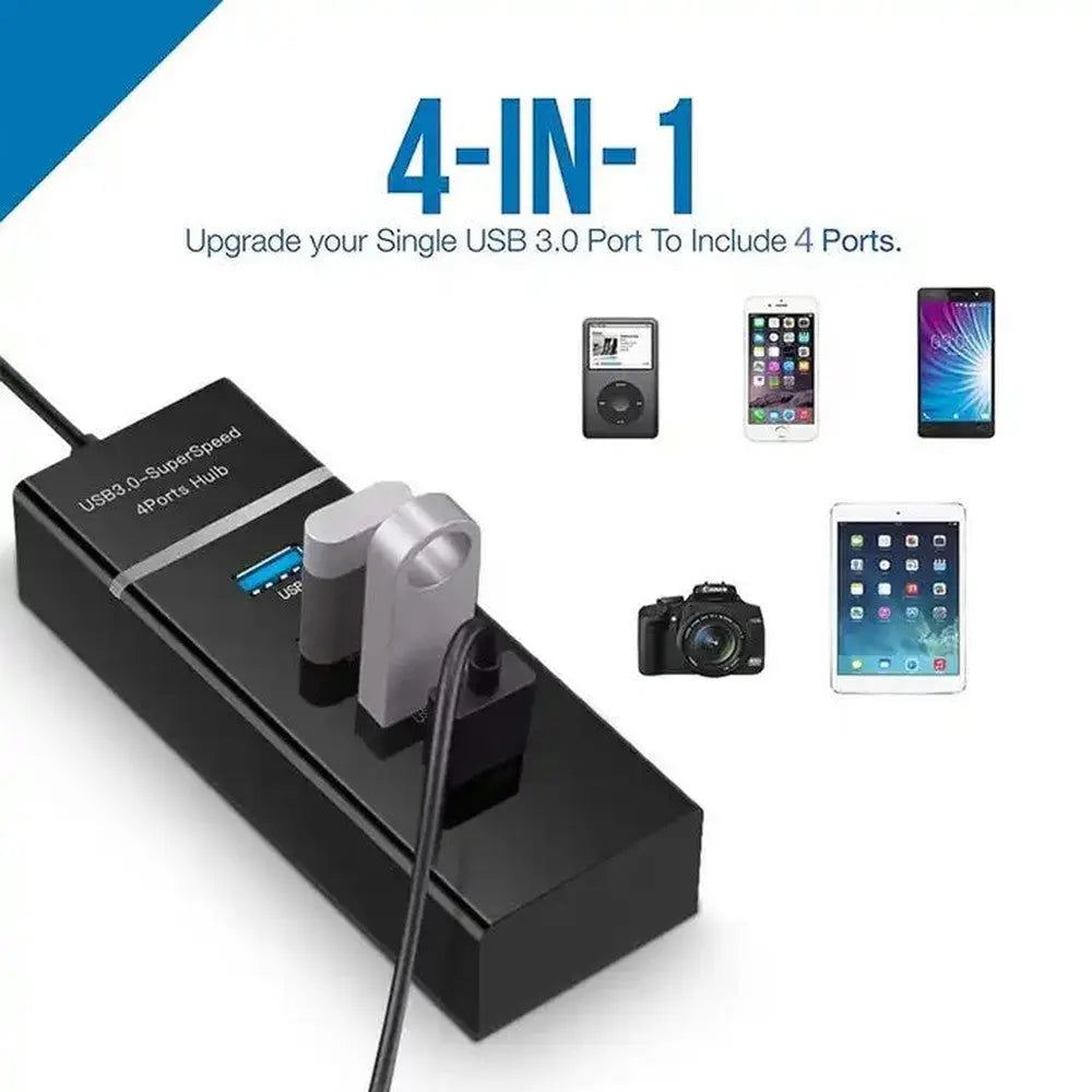 Concentrateur USB 3.0 4 en noir