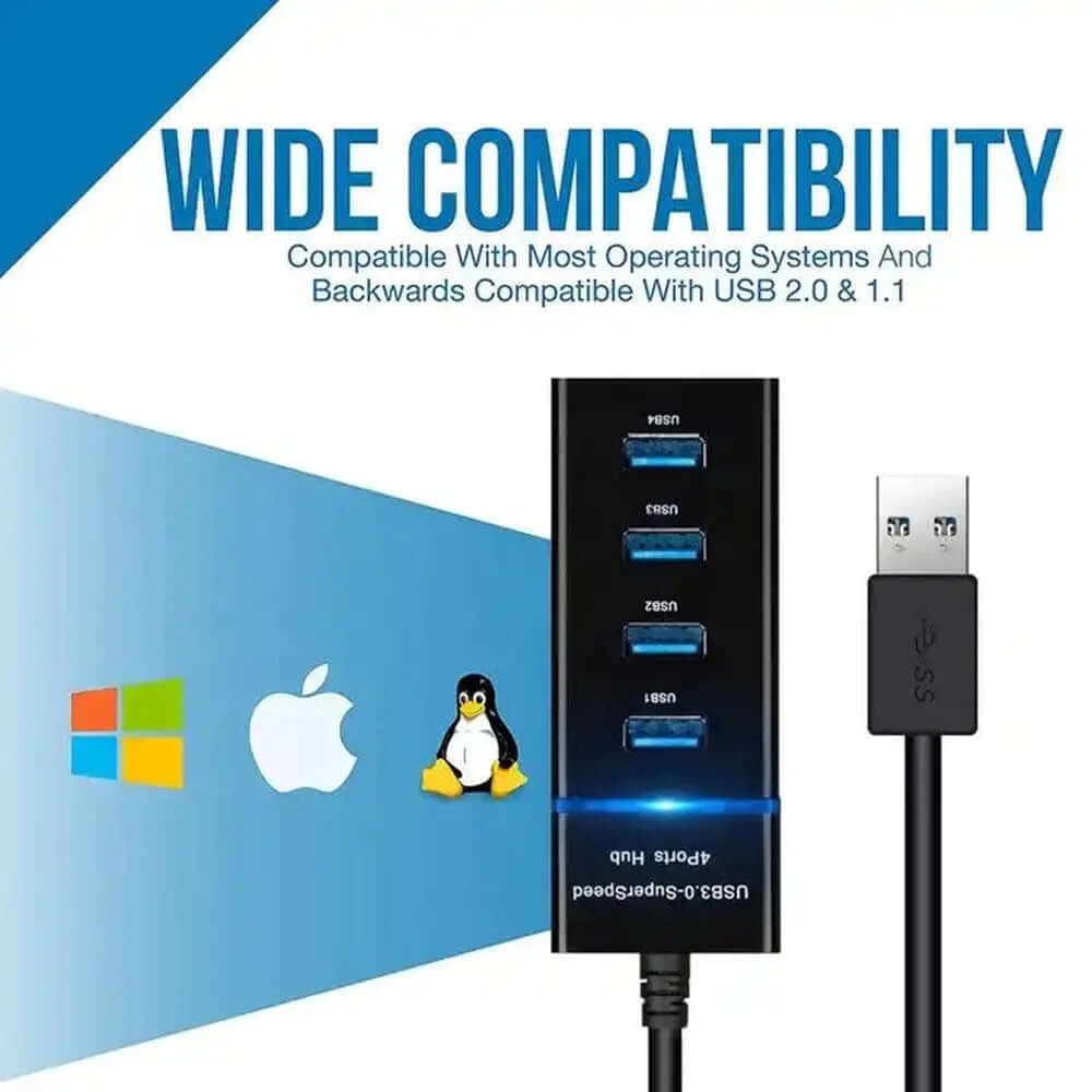 Concentrateur USB 3.0 4 en noir