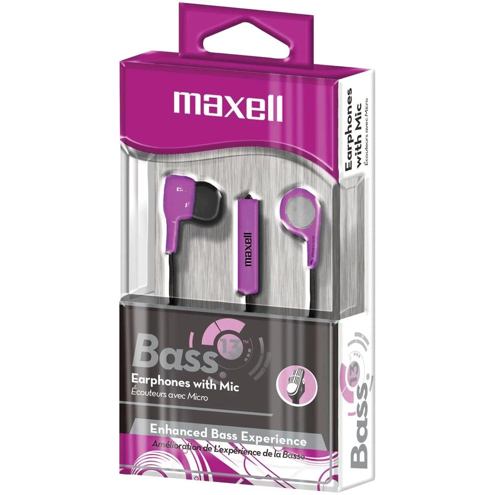 Écouteurs Maxell Bass 13 violet avec micro