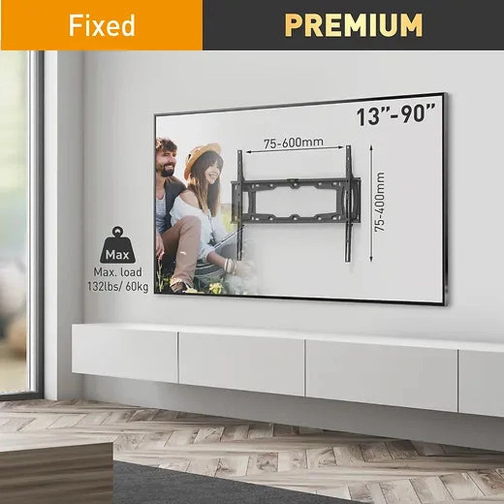 Support TV mural Barkan fixe pour téléviseur 13-90 pouces