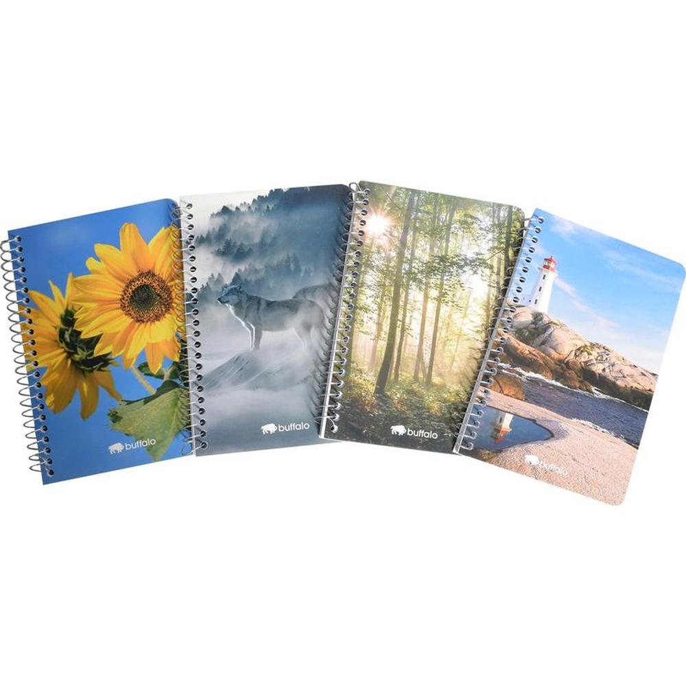 Buffalo Nature-Print Spiral Notepad 10x15cm - 100 Ruled Pages